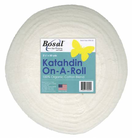 White Katahdin 2-1/4"x50yds Batting Roll