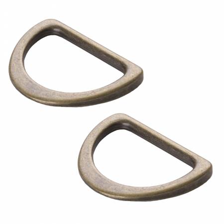D Ring Flat 1in Antique Brass